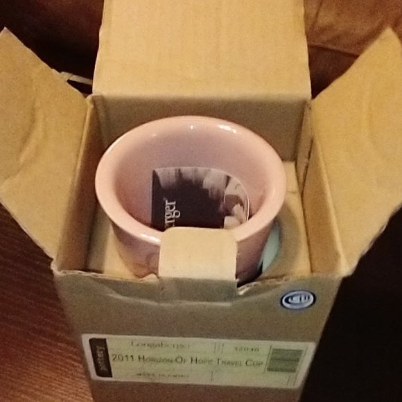 2011 Longaberger Horizon of Hope Pink Ceramic Mug New in Box - Picture 7 of 7